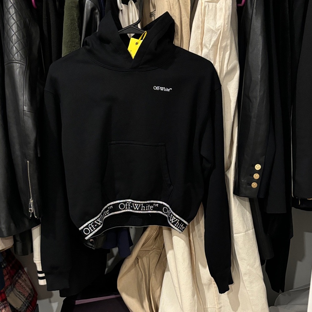 Off-White Black Cropped Hoodie